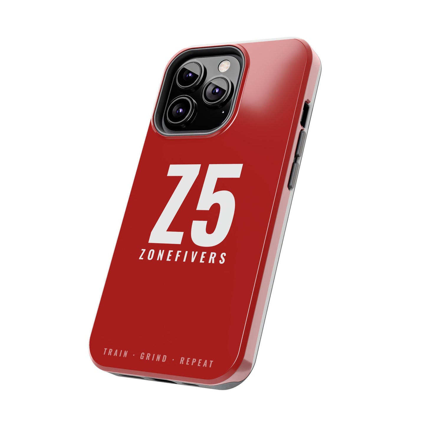 Z5 ZoneFivers Tough Phone Case – Red "Train • Grind • Repeat" Protective Cover