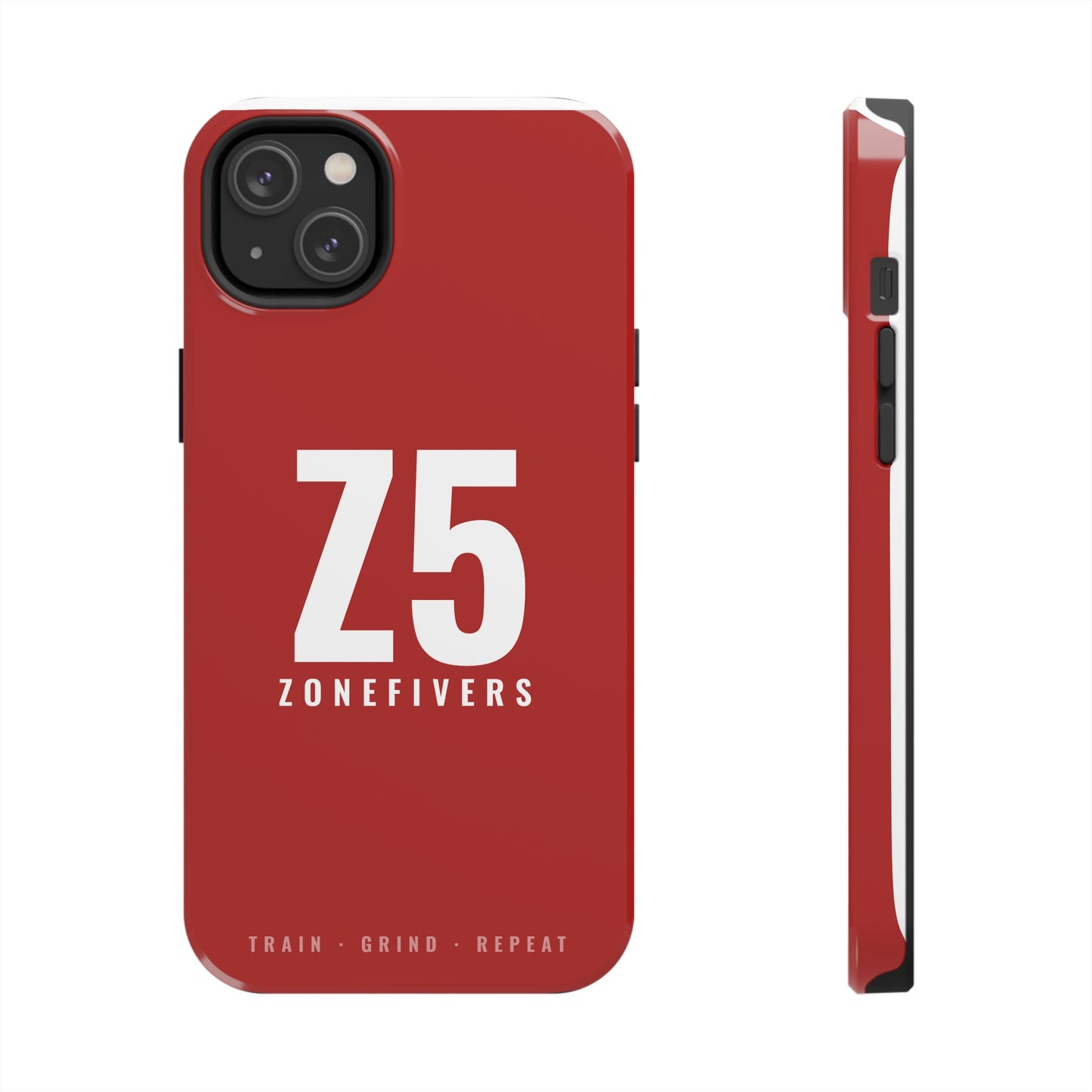 Z5 ZoneFivers Tough Phone Case – Red "Train • Grind • Repeat" Protective Cover