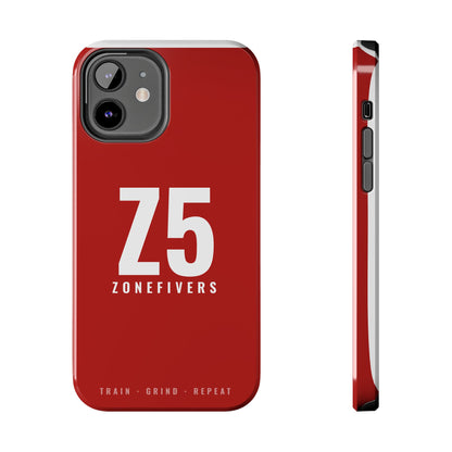 Z5 ZoneFivers Tough Phone Case – Red "Train • Grind • Repeat" Protective Cover