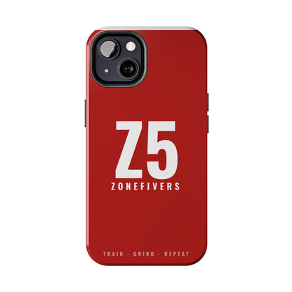 Z5 ZoneFivers Tough Phone Case – Red "Train • Grind • Repeat" Protective Cover