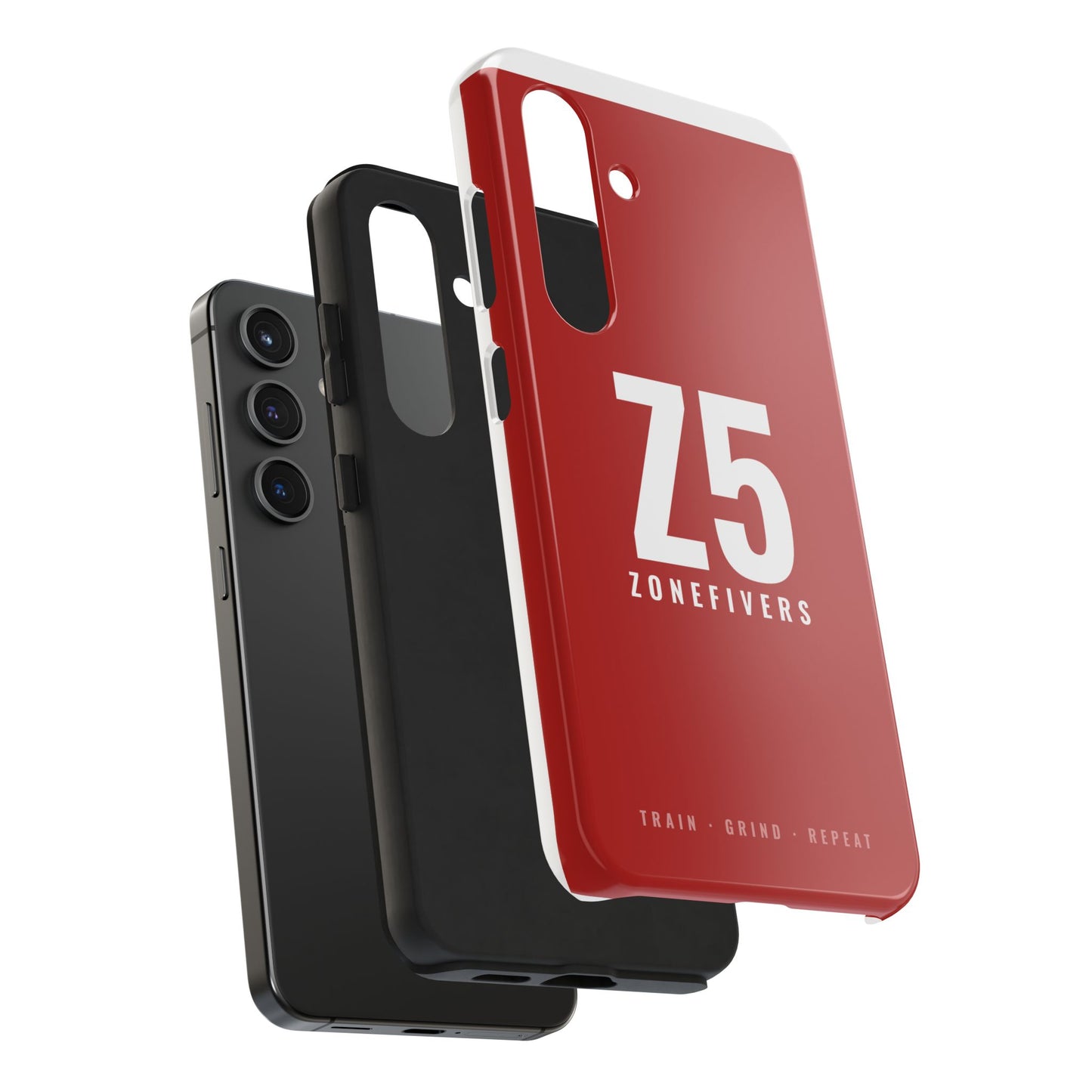 Z5 ZoneFivers Tough Phone Case – Red "Train • Grind • Repeat" Protective Cover