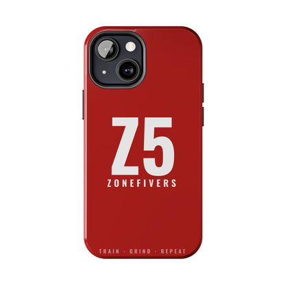 Z5 ZoneFivers Tough Phone Case – Red "Train • Grind • Repeat" Protective Cover
