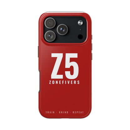 Z5 ZoneFivers Tough Phone Case – Red "Train • Grind • Repeat" Protective Cover