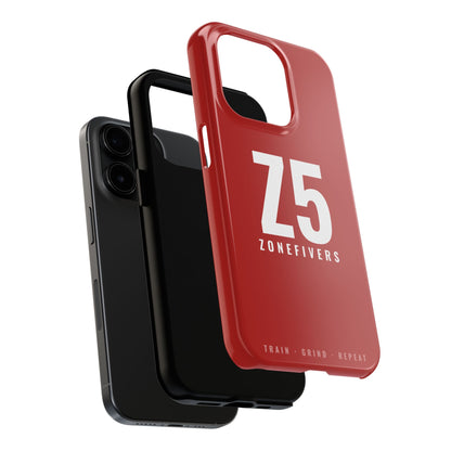 Z5 ZoneFivers Tough Phone Case – Red "Train • Grind • Repeat" Protective Cover