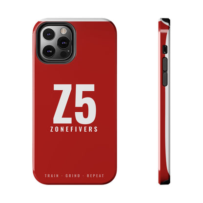 Z5 ZoneFivers Tough Phone Case – Red "Train • Grind • Repeat" Protective Cover
