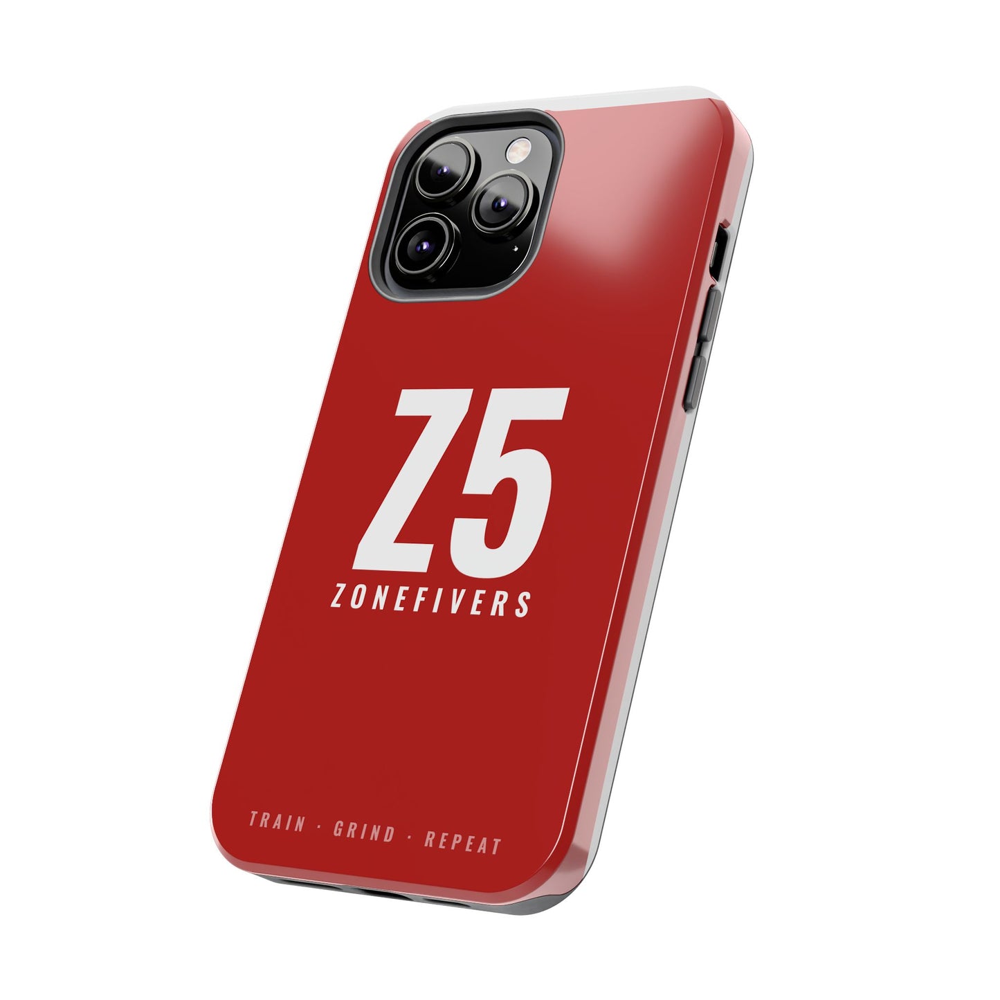 Z5 ZoneFivers Tough Phone Case – Red "Train • Grind • Repeat" Protective Cover