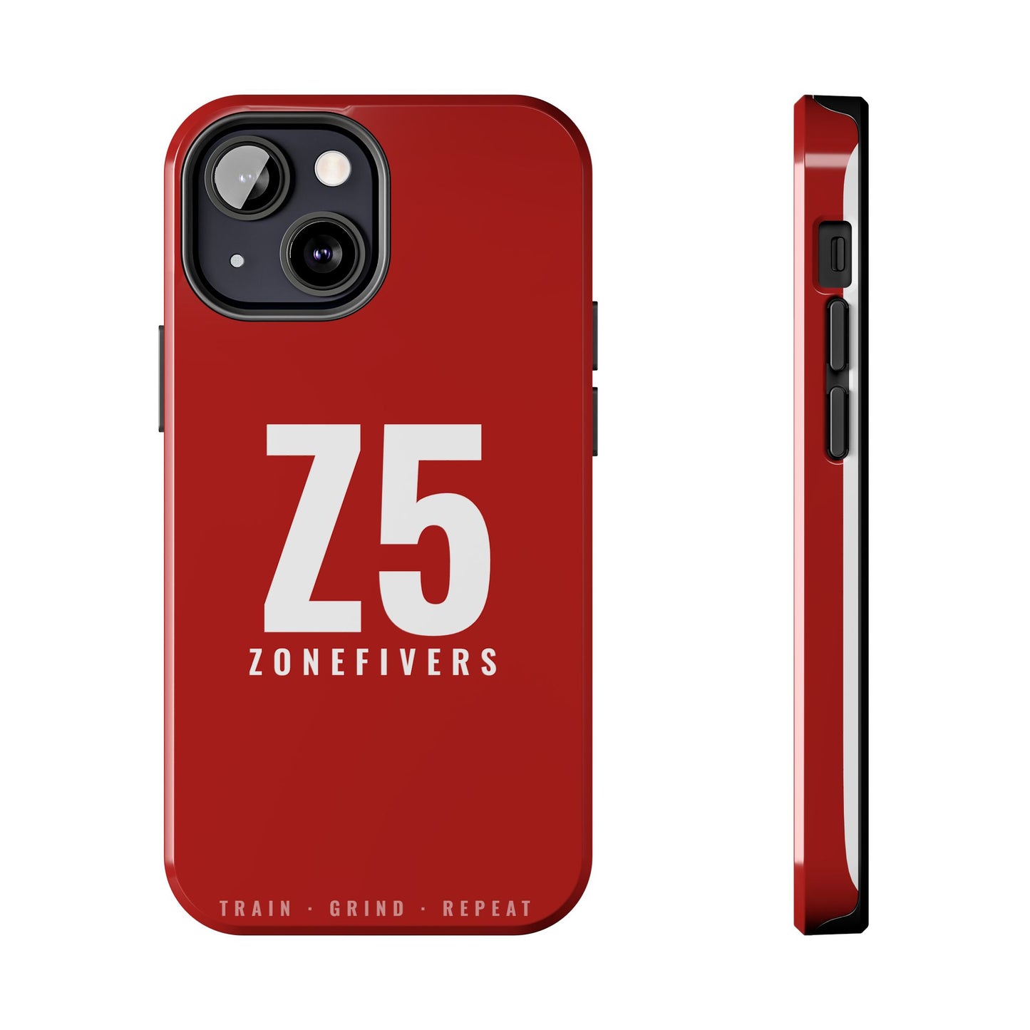 Z5 ZoneFivers Tough Phone Case – Red "Train • Grind • Repeat" Protective Cover