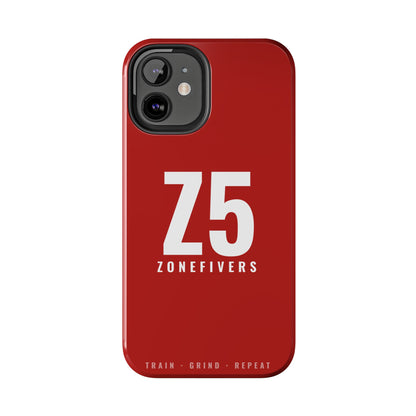 Z5 ZoneFivers Tough Phone Case – Red "Train • Grind • Repeat" Protective Cover