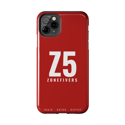 Z5 ZoneFivers Tough Phone Case – Red "Train • Grind • Repeat" Protective Cover