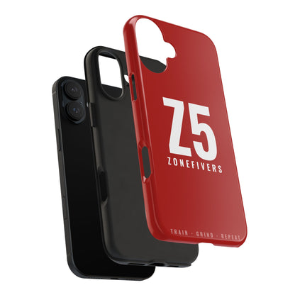 Z5 ZoneFivers Tough Phone Case – Red "Train • Grind • Repeat" Protective Cover