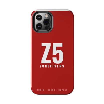 Z5 ZoneFivers Tough Phone Case – Red "Train • Grind • Repeat" Protective Cover