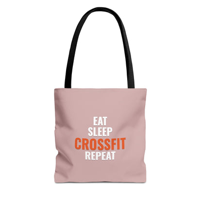 Eat Sleep CrossFit Repeat Tote Bag — Gym Workout Canvas Tote for CrossFitters