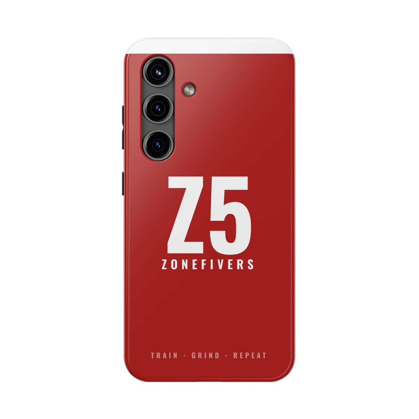 Z5 ZoneFivers Tough Phone Case – Red "Train • Grind • Repeat" Protective Cover