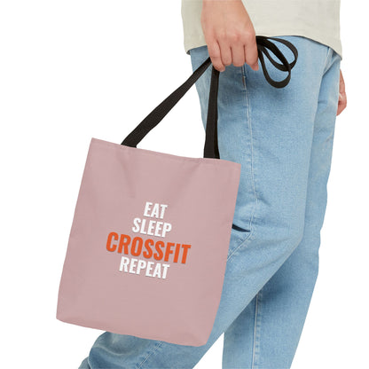 Eat Sleep CrossFit Repeat Tote Bag — Gym Workout Canvas Tote for CrossFitters