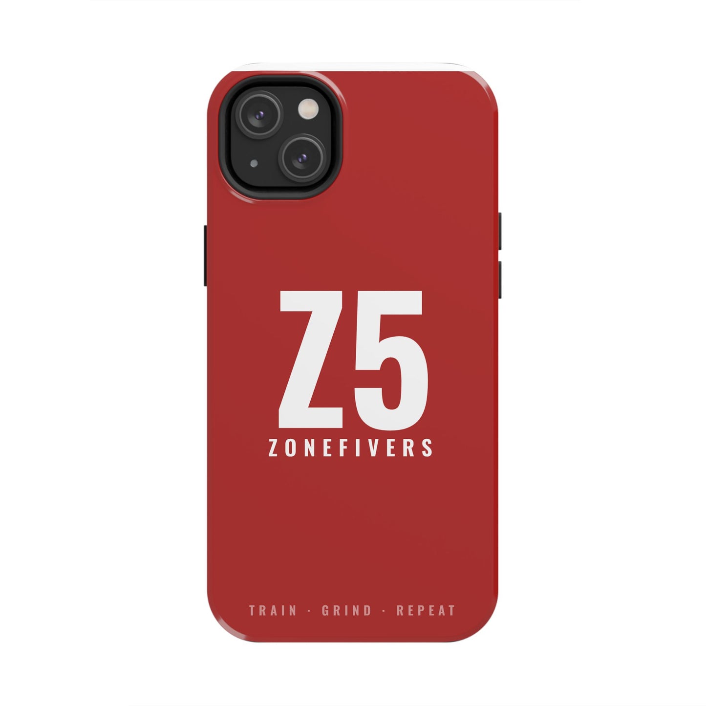 Z5 ZoneFivers Tough Phone Case – Red "Train • Grind • Repeat" Protective Cover