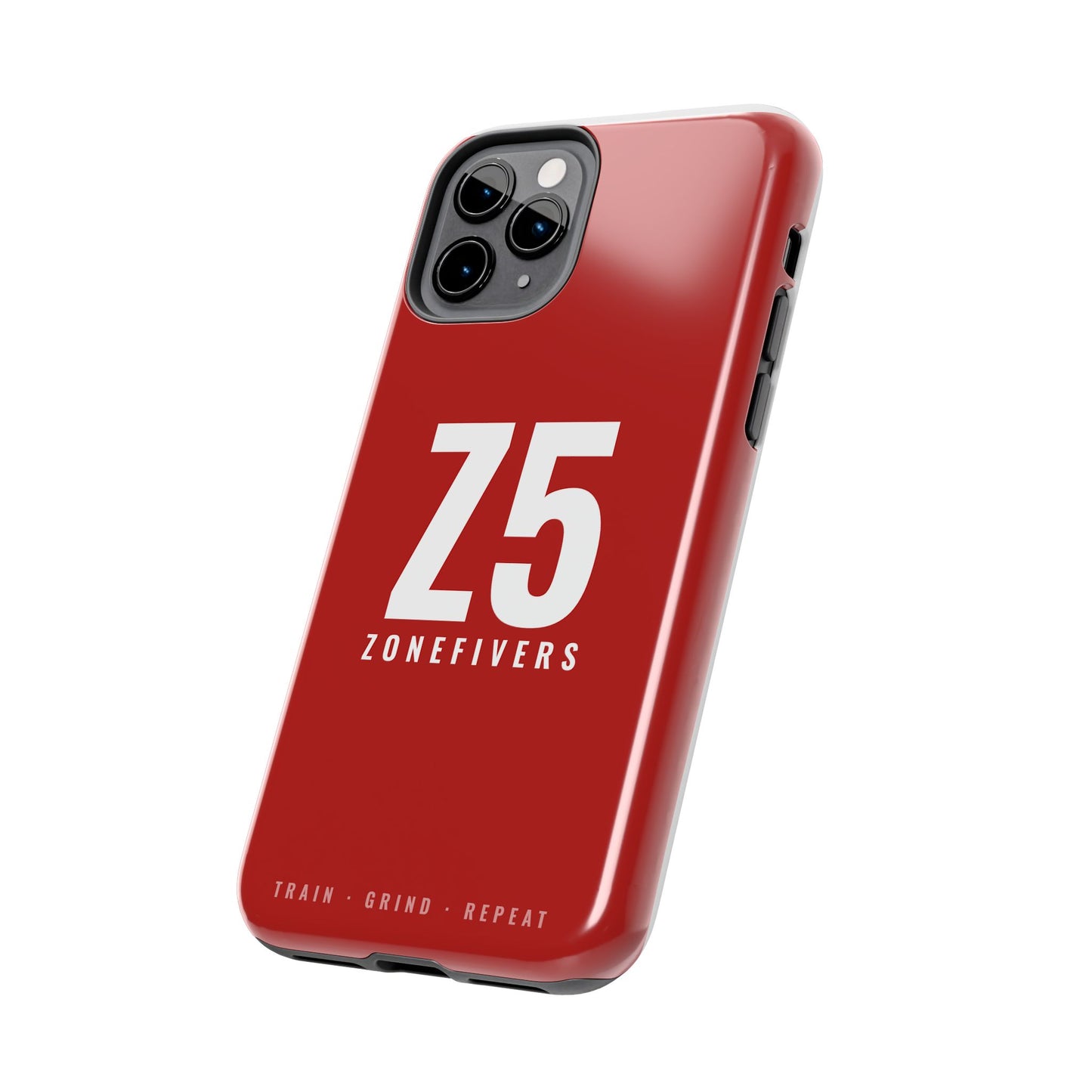 Z5 ZoneFivers Tough Phone Case – Red "Train • Grind • Repeat" Protective Cover