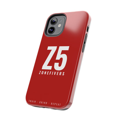 Z5 ZoneFivers Tough Phone Case – Red "Train • Grind • Repeat" Protective Cover