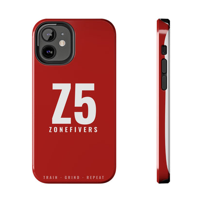 Z5 ZoneFivers Tough Phone Case – Red "Train • Grind • Repeat" Protective Cover