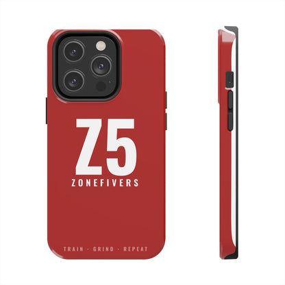Z5 ZoneFivers Tough Phone Case – Red "Train • Grind • Repeat" Protective Cover