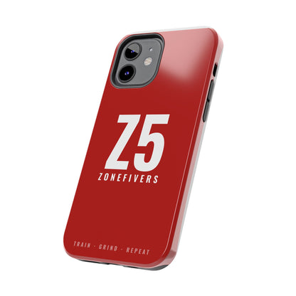 Z5 ZoneFivers Tough Phone Case – Red "Train • Grind • Repeat" Protective Cover