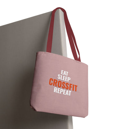 Eat Sleep CrossFit Repeat Tote Bag — Gym Workout Canvas Tote for CrossFitters