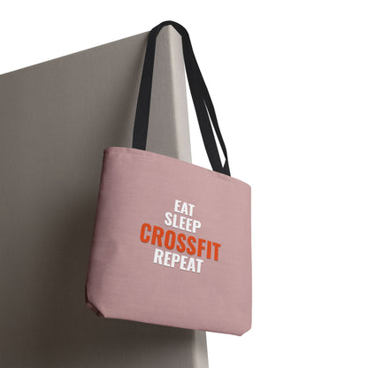 Eat Sleep CrossFit Repeat Tote Bag — Gym Workout Canvas Tote for CrossFitters