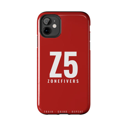 Z5 ZoneFivers Tough Phone Case – Red "Train • Grind • Repeat" Protective Cover