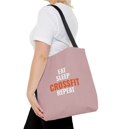 Eat Sleep CrossFit Repeat Tote Bag — Gym Workout Canvas Tote for CrossFitters