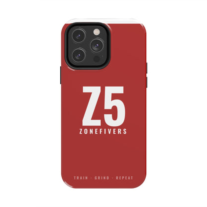 Z5 ZoneFivers Tough Phone Case – Red "Train • Grind • Repeat" Protective Cover