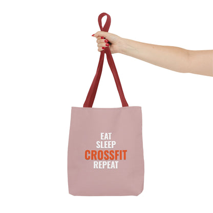 Eat Sleep CrossFit Repeat Tote Bag — Gym Workout Canvas Tote for CrossFitters