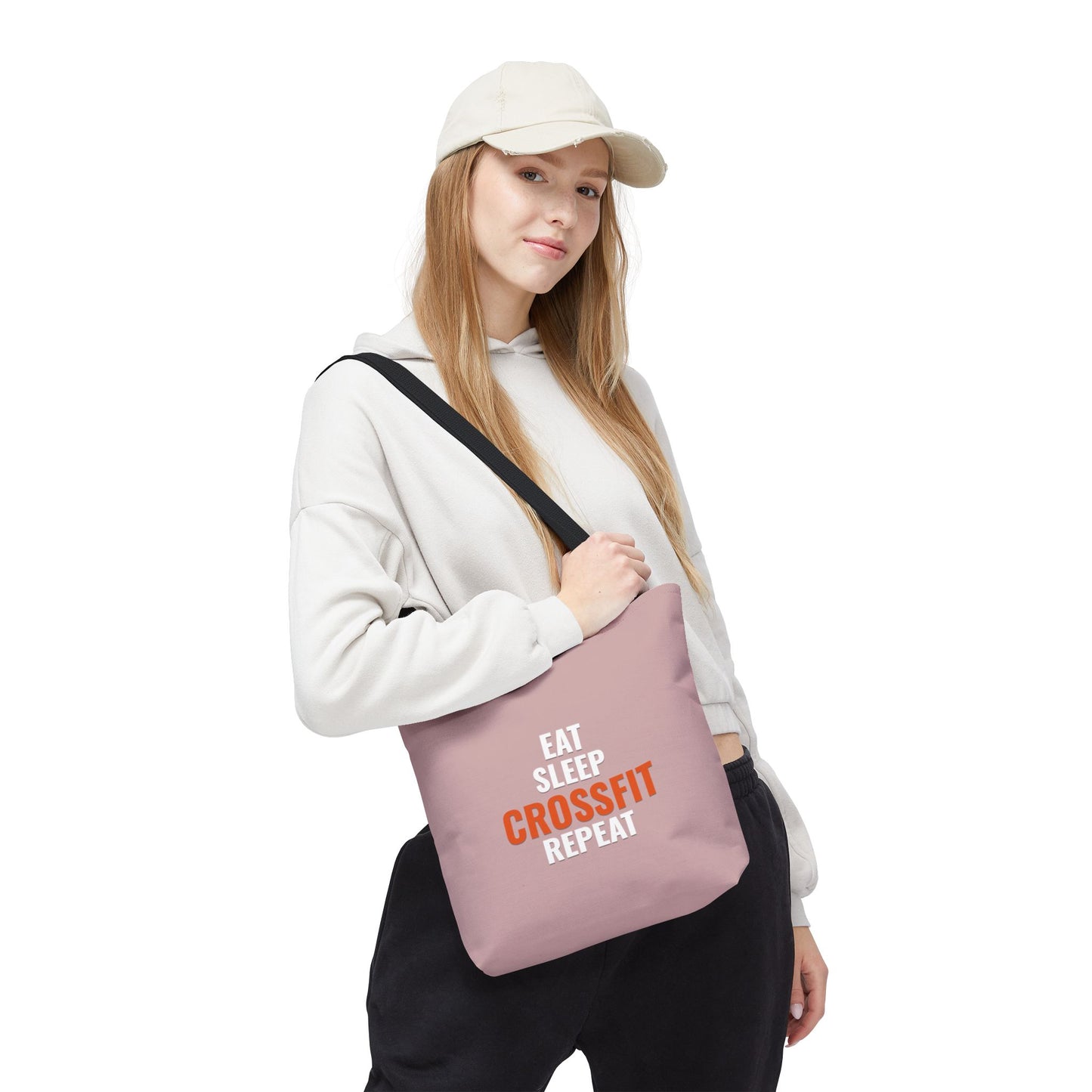 Eat Sleep CrossFit Repeat Tote Bag — Gym Workout Canvas Tote for CrossFitters