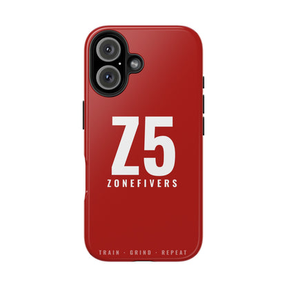 Z5 ZoneFivers Tough Phone Case – Red "Train • Grind • Repeat" Protective Cover