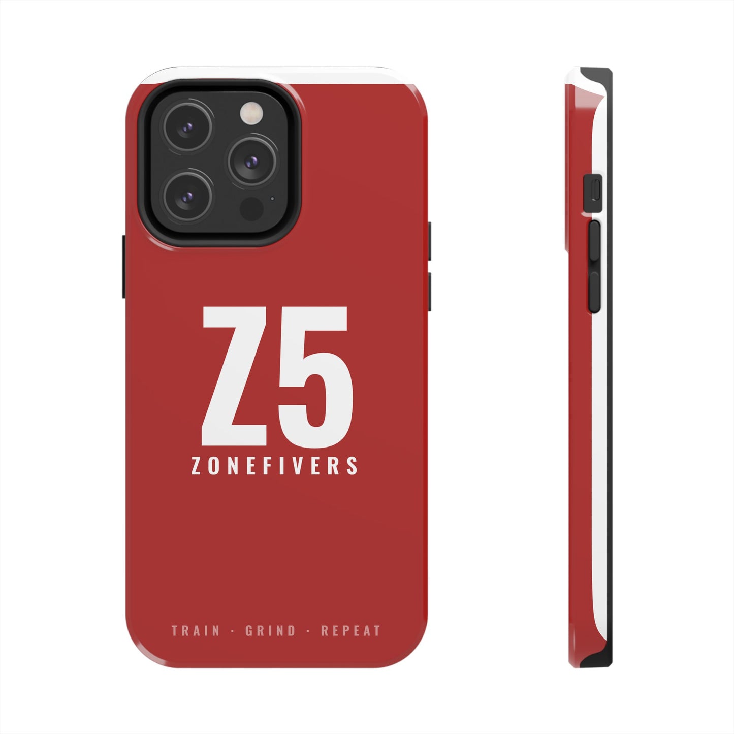 Z5 ZoneFivers Tough Phone Case – Red "Train • Grind • Repeat" Protective Cover