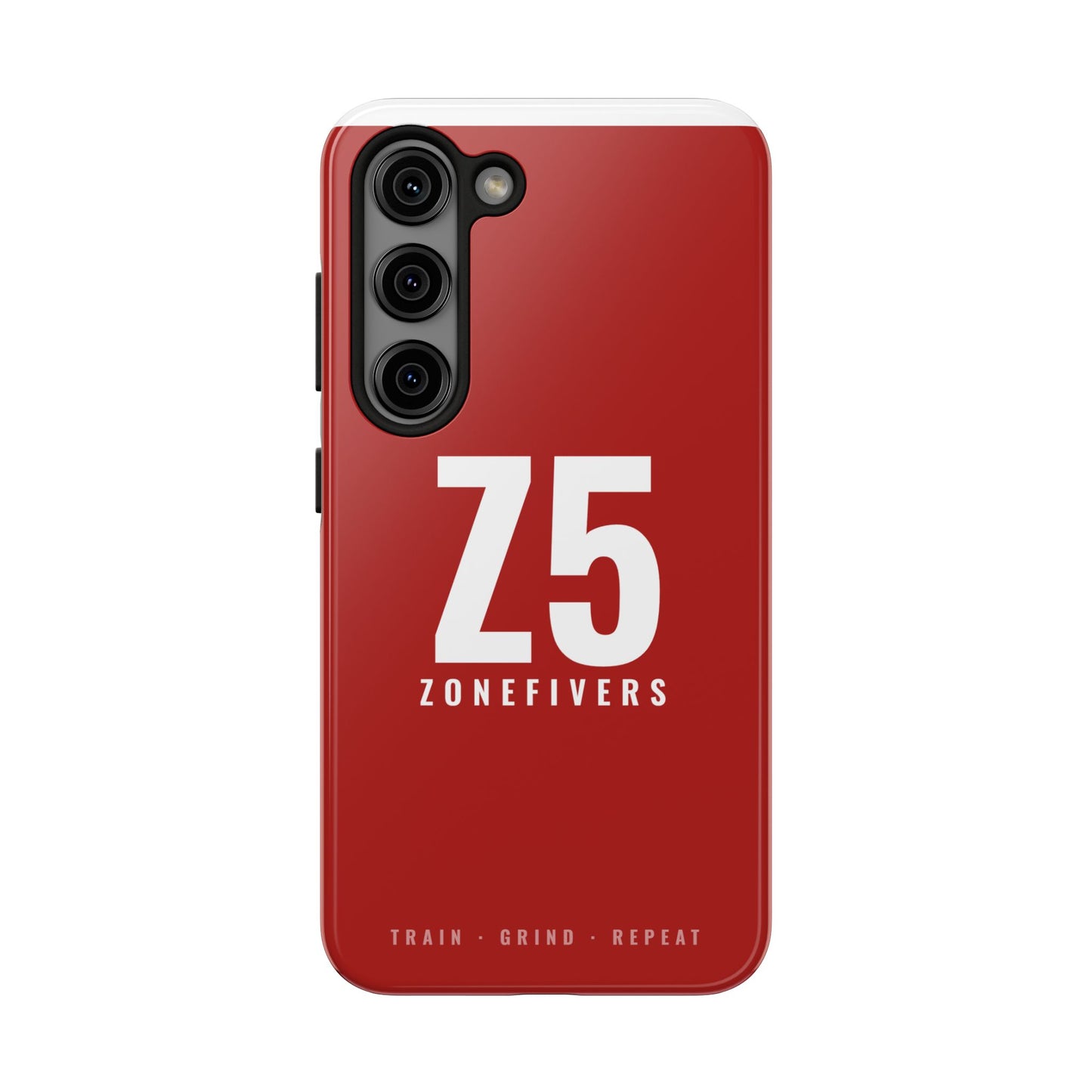 Z5 ZoneFivers Tough Phone Case – Red "Train • Grind • Repeat" Protective Cover