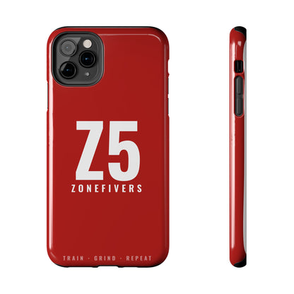 Z5 ZoneFivers Tough Phone Case – Red "Train • Grind • Repeat" Protective Cover