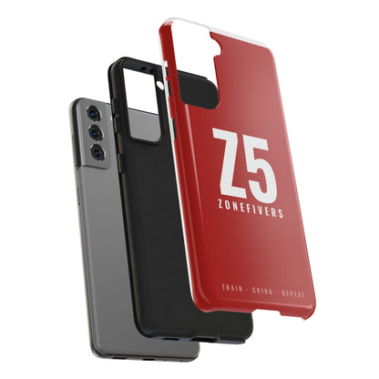 Z5 ZoneFivers Tough Phone Case – Red "Train • Grind • Repeat" Protective Cover