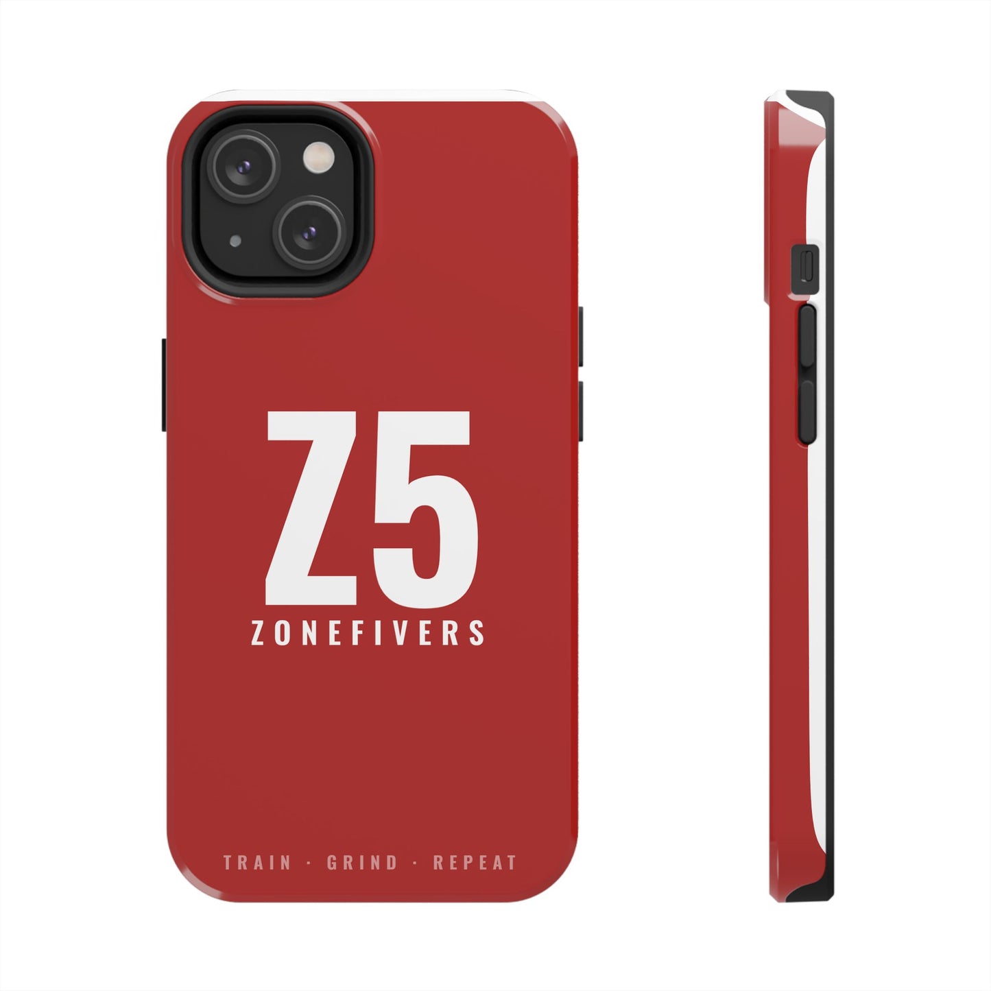 Z5 ZoneFivers Tough Phone Case – Red "Train • Grind • Repeat" Protective Cover