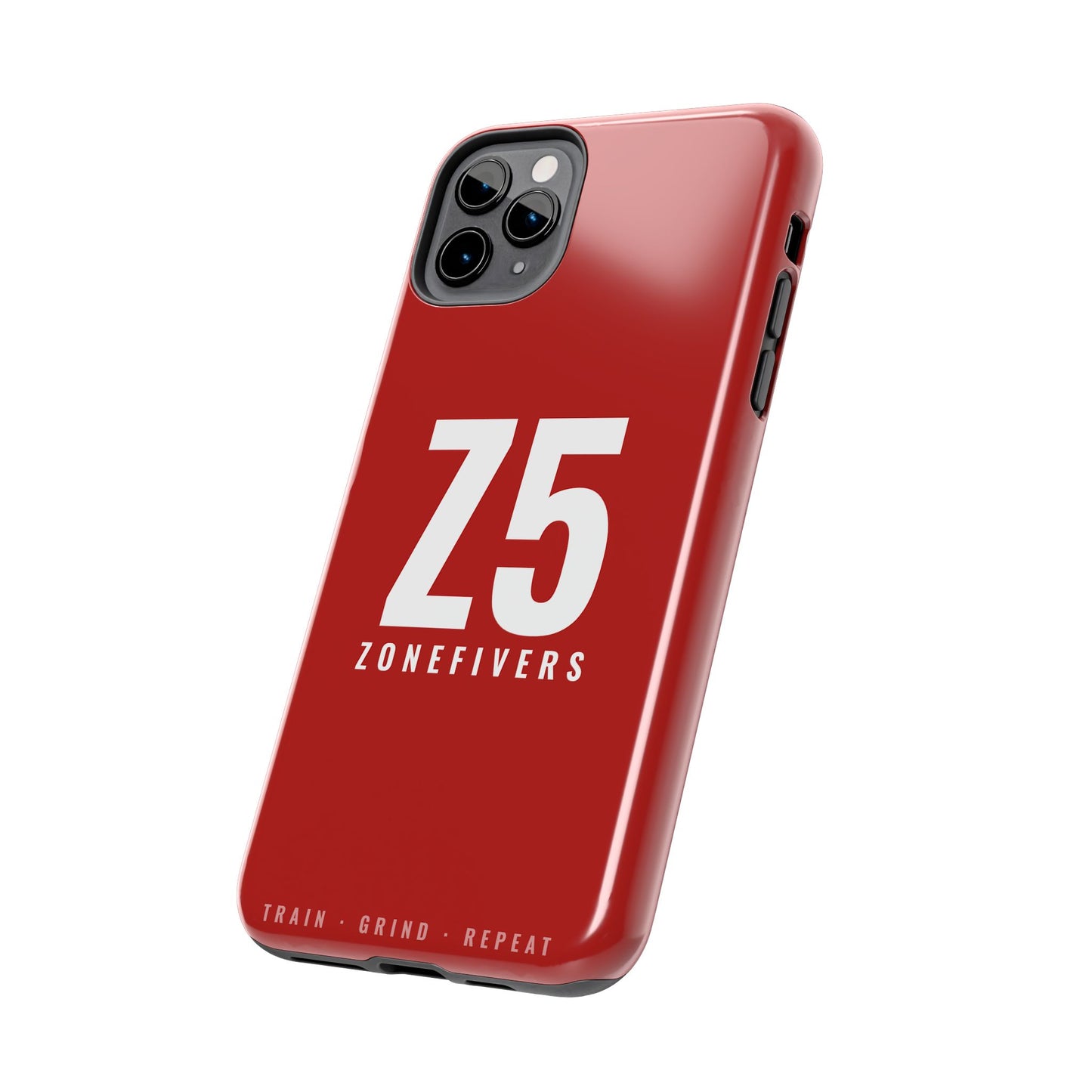 Z5 ZoneFivers Tough Phone Case – Red "Train • Grind • Repeat" Protective Cover