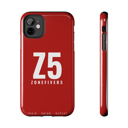 Z5 ZoneFivers Tough Phone Case – Red "Train • Grind • Repeat" Protective Cover