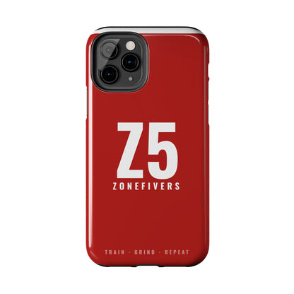 Z5 ZoneFivers Tough Phone Case – Red "Train • Grind • Repeat" Protective Cover
