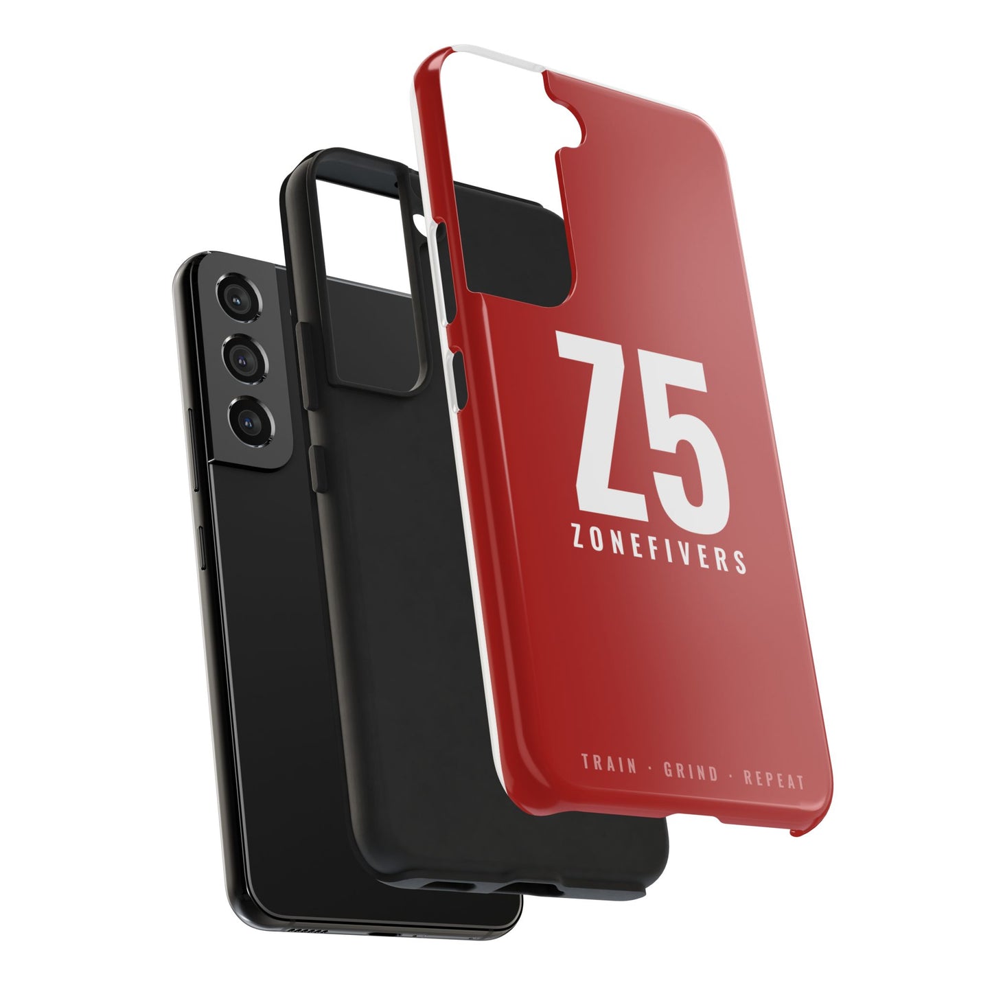 Z5 ZoneFivers Tough Phone Case – Red "Train • Grind • Repeat" Protective Cover