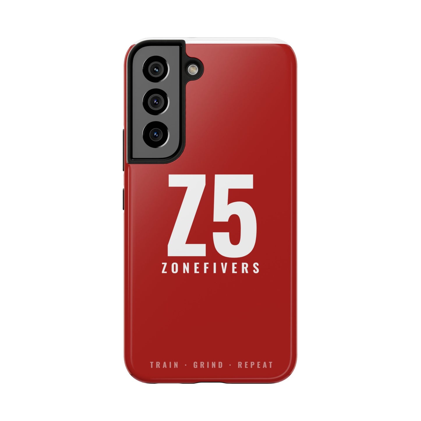 Z5 ZoneFivers Tough Phone Case – Red "Train • Grind • Repeat" Protective Cover