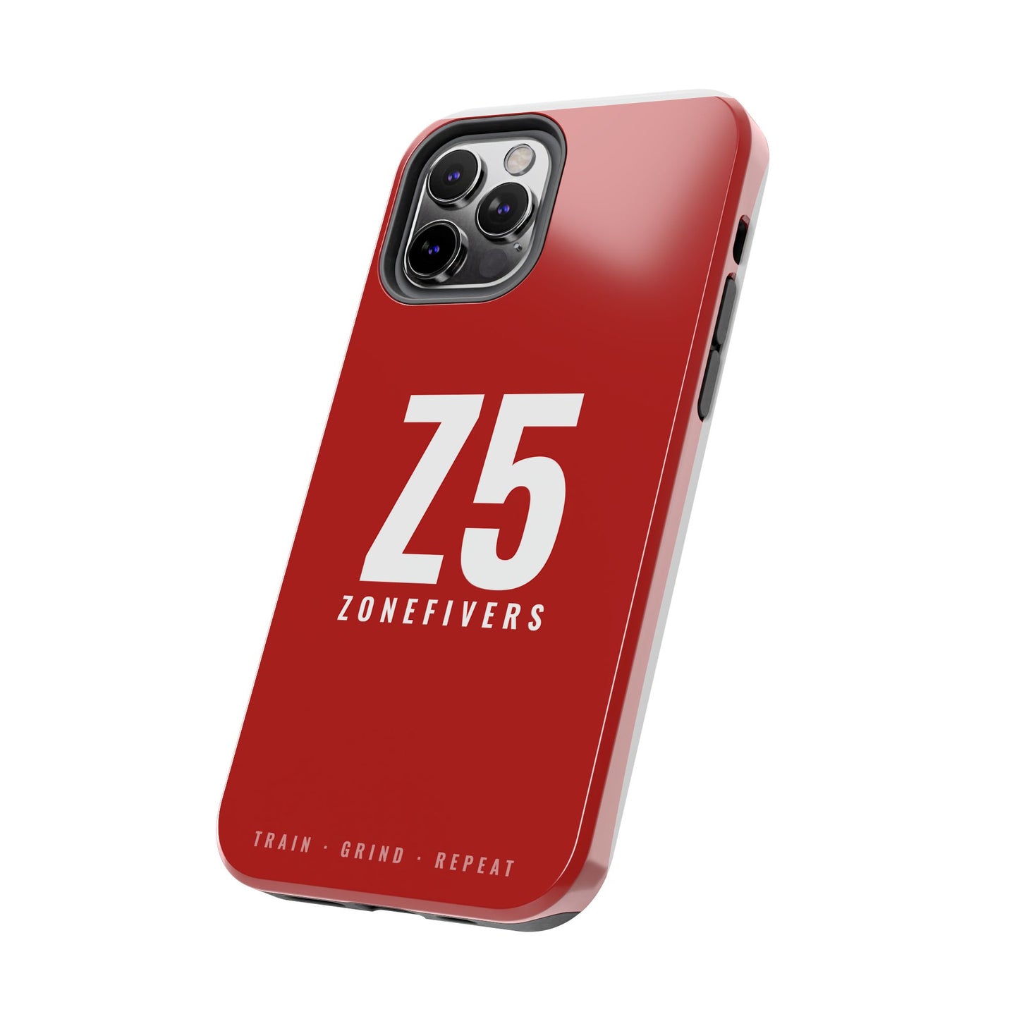 Z5 ZoneFivers Tough Phone Case – Red "Train • Grind • Repeat" Protective Cover
