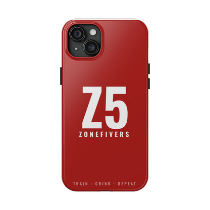 Z5 ZoneFivers Tough Phone Case – Red "Train • Grind • Repeat" Protective Cover