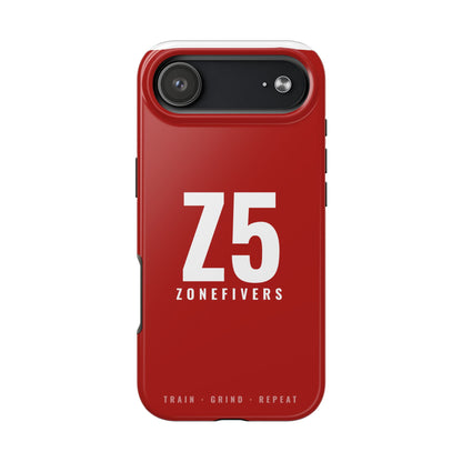 Z5 ZoneFivers Tough Phone Case – Red "Train • Grind • Repeat" Protective Cover
