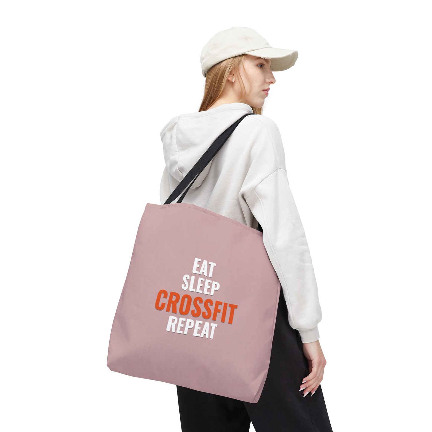 Eat Sleep CrossFit Repeat Tote Bag — Gym Workout Canvas Tote for CrossFitters