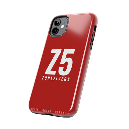 Z5 ZoneFivers Tough Phone Case – Red "Train • Grind • Repeat" Protective Cover