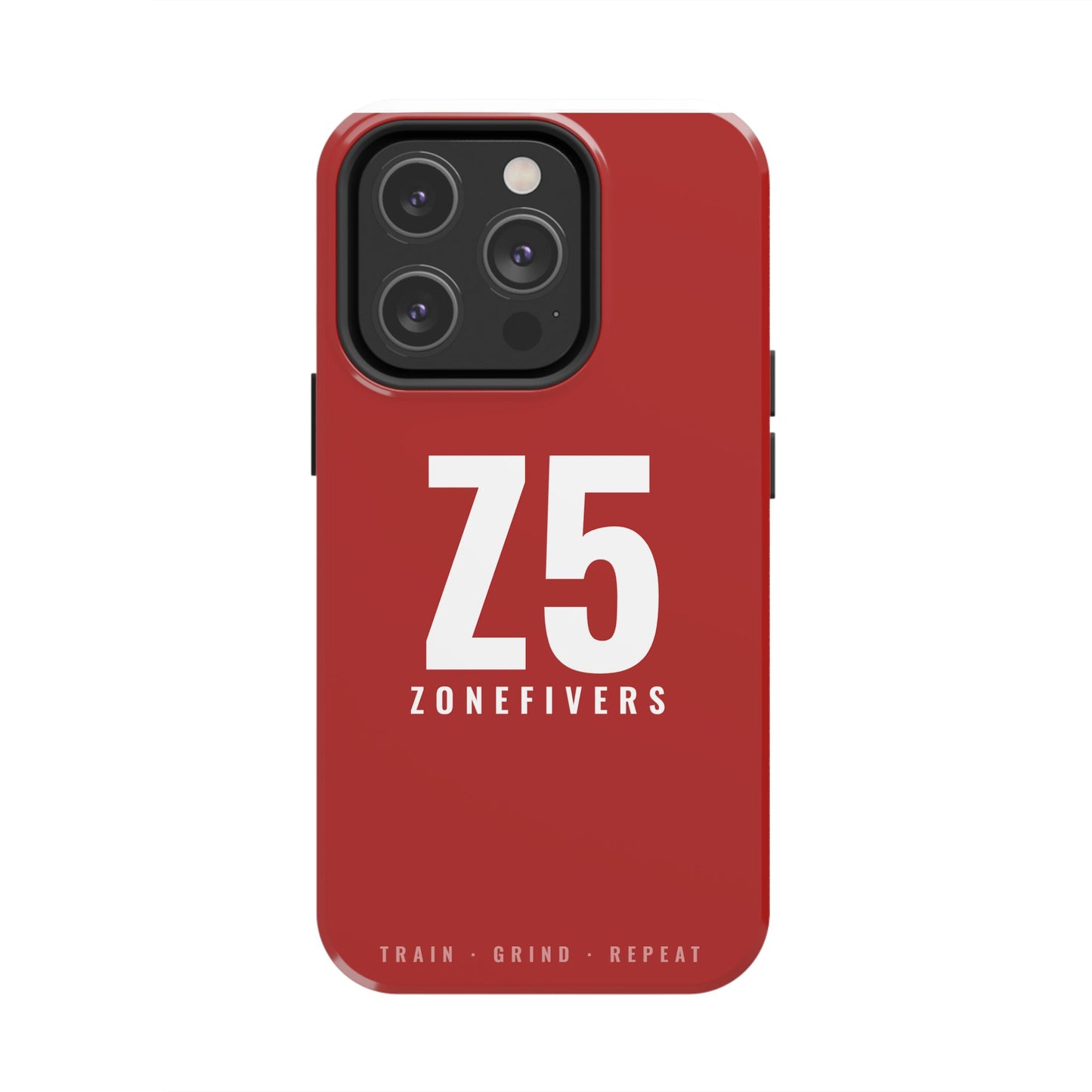 Z5 ZoneFivers Tough Phone Case – Red "Train • Grind • Repeat" Protective Cover