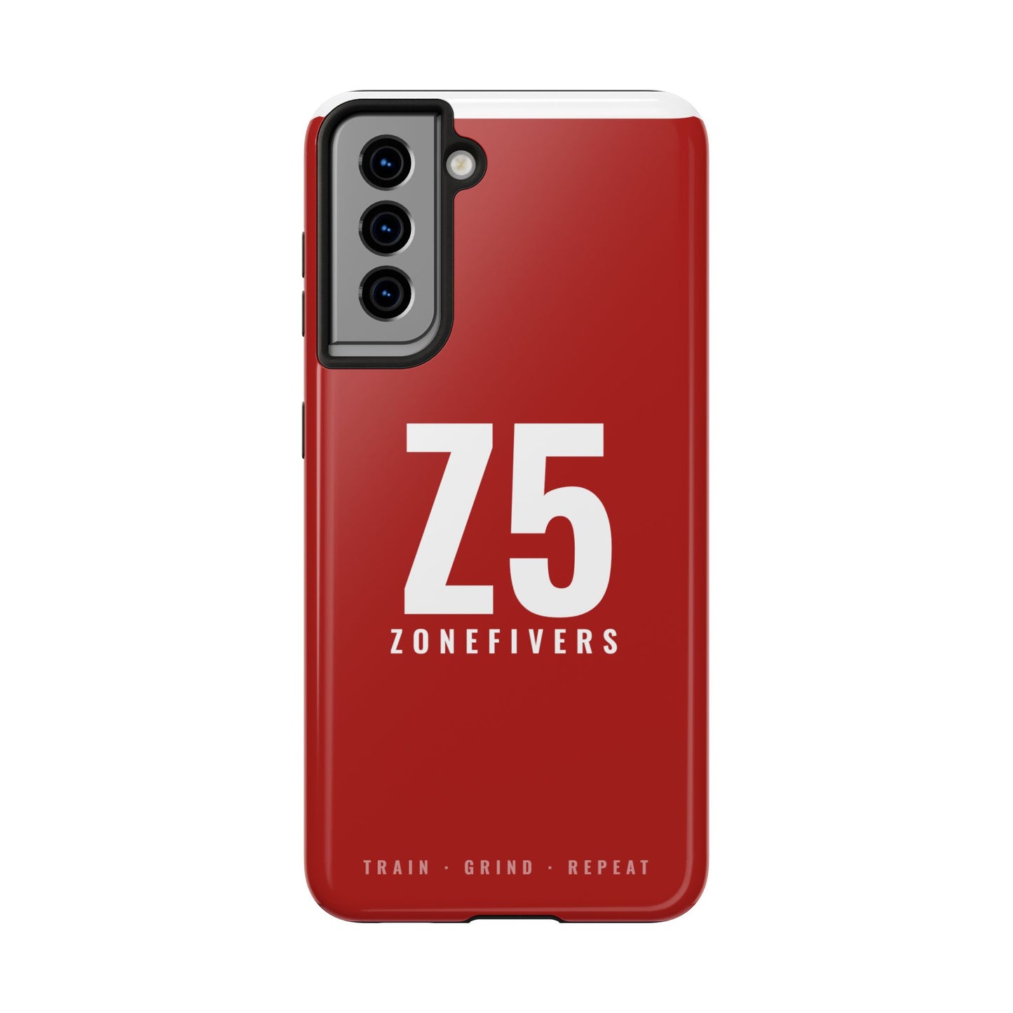 Z5 ZoneFivers Tough Phone Case – Red "Train • Grind • Repeat" Protective Cover