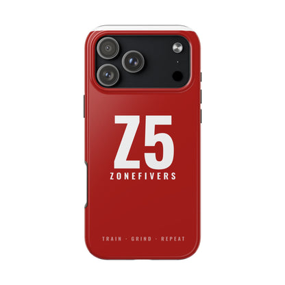 Z5 ZoneFivers Tough Phone Case – Red "Train • Grind • Repeat" Protective Cover